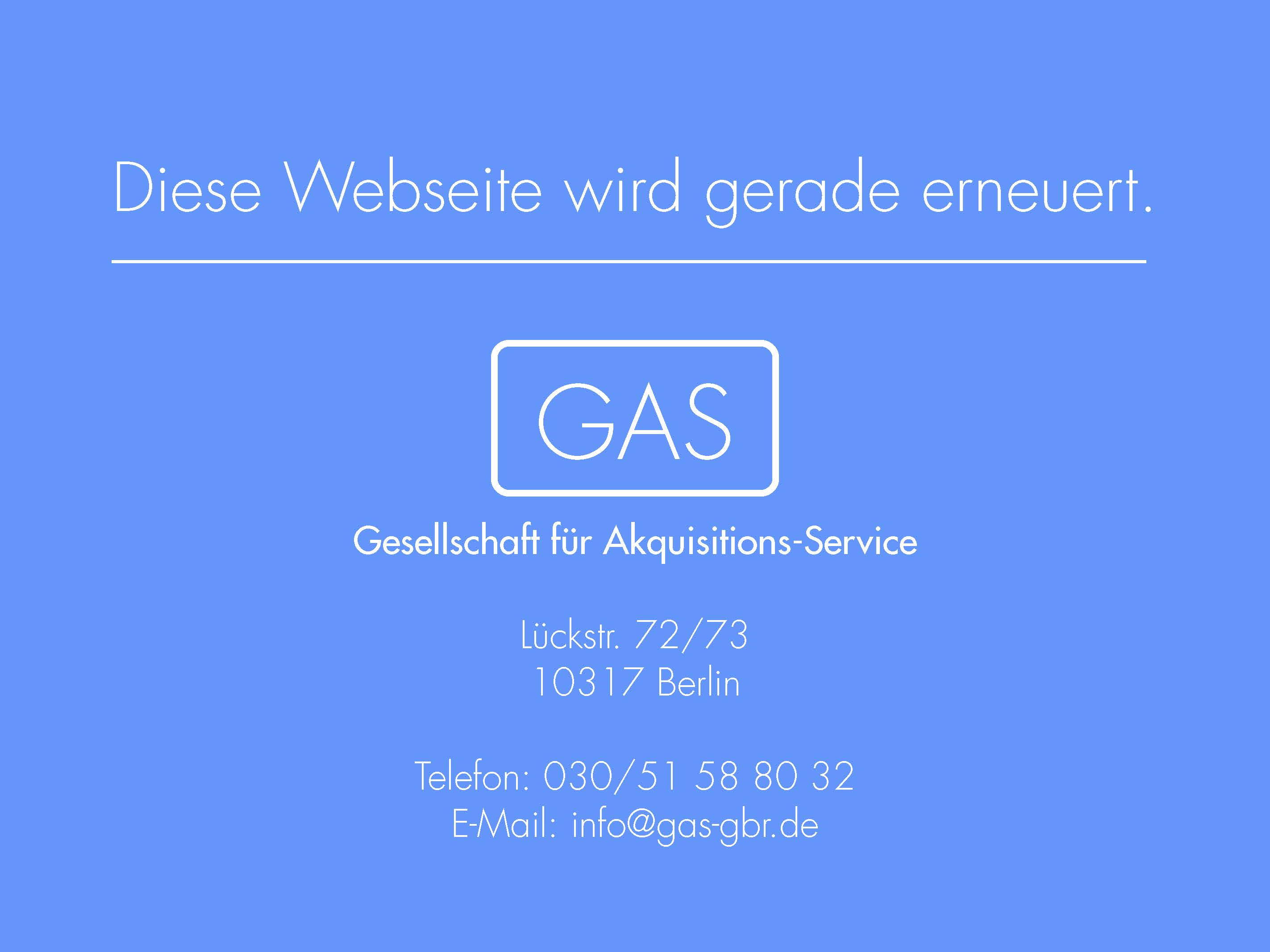 GAS - Diese Webseite wird erneuert